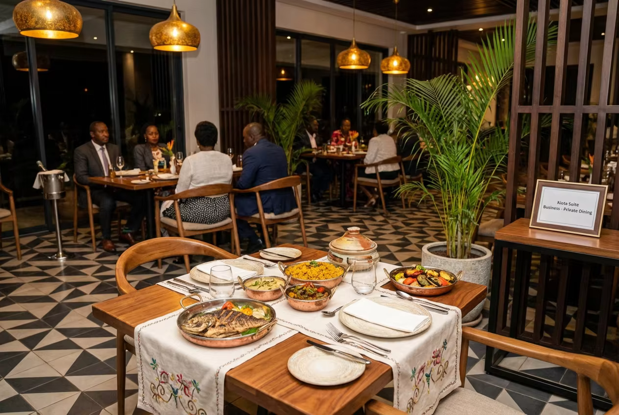 Dining and catering at Kiota Suites Mombasa
